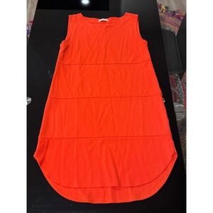 White + Warren Women's Orange Sleeveless‎ Knit Dress Casual Comfortable Style Z2